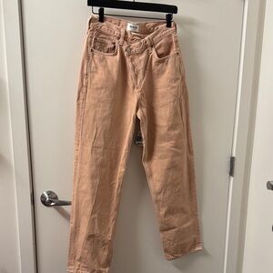 Agolde Peach-Tone High-Rise Straight Jeans